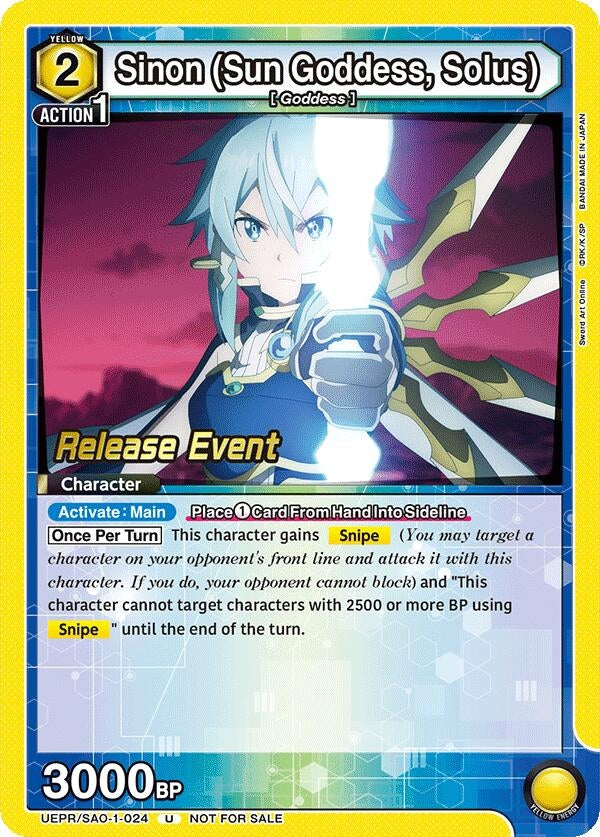 Image for Sinon (Sun Goddess, Solus) (024) (UEPR/SAO-1-024) (UE07BT: Sword Art Online Release Event Cards) (UE07BT_RE) - Union Arena