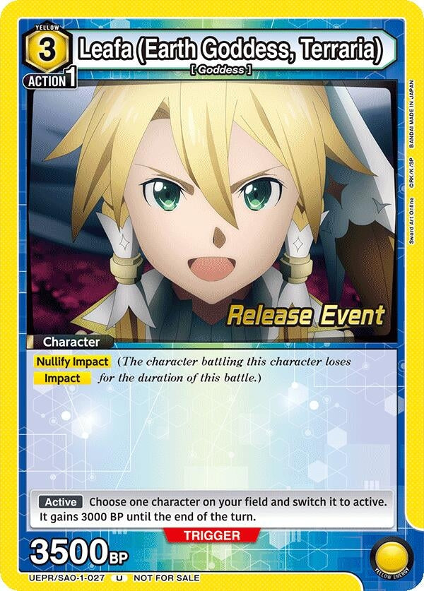 Image for Leafa (Earth Goddess, Terraria) (027) (UEPR/SAO-1-027) (UE07BT: Sword Art Online Release Event Cards) (UE07BT_RE) - Union Arena