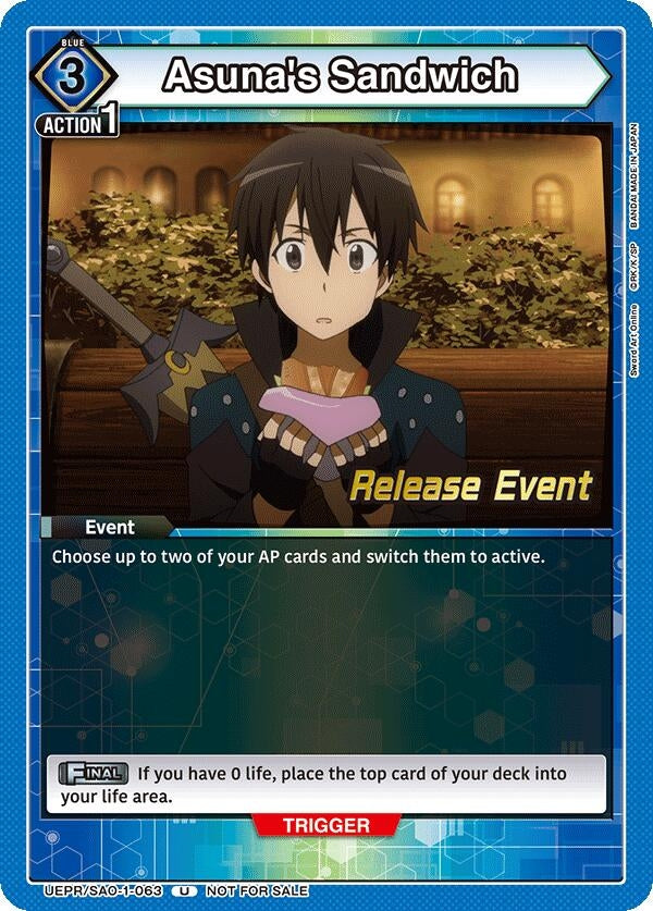 Image for Asuna's Sandwich (UEPR/SAO-1-063) (UE07BT: Sword Art Online Release Event Cards) (UE07BT_RE) - Union Arena