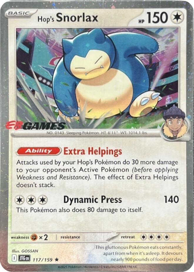 Image for Hop's Snorlax - 117/159 (EB Games) (Cosmos Holo) (117/159) (Miscellaneous Cards & Products) (MCAP) - Pokemon