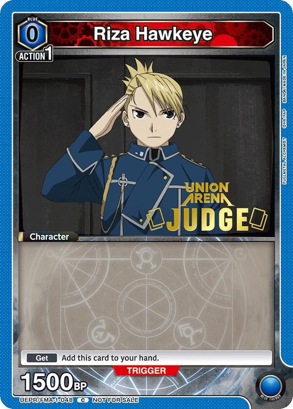 Image for Riza Hawkeye (Judge Pack) (UEPR/FMA-1-048) (Union Arena Promotion Cards) (UEPR) - Union Arena