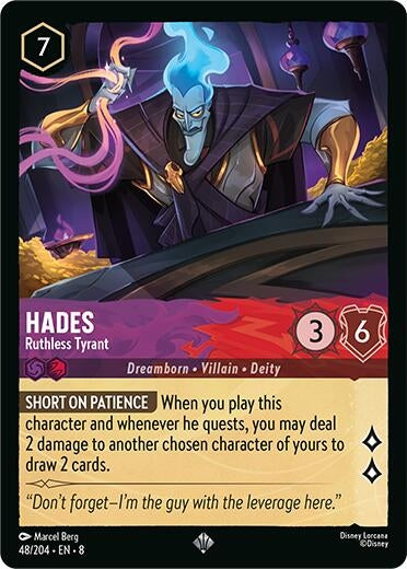 Image for Hades - Ruthless Tyrant (48/204) (Reign of Jafar) (8) - Disney Lorcana