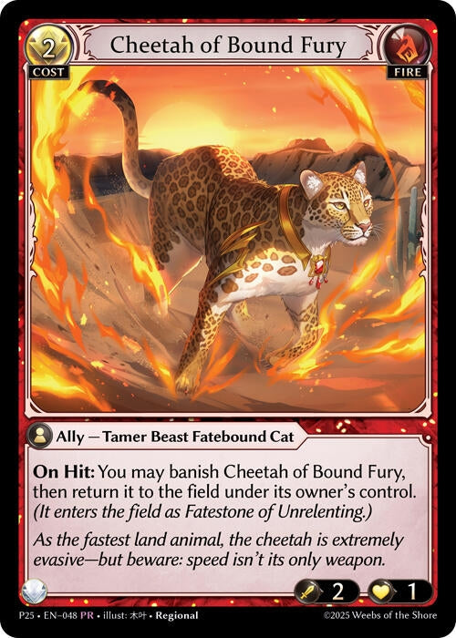 Image for Cheetah of Bound Fury (048) (Promotional Cards) (P) - Grand Archive TCG