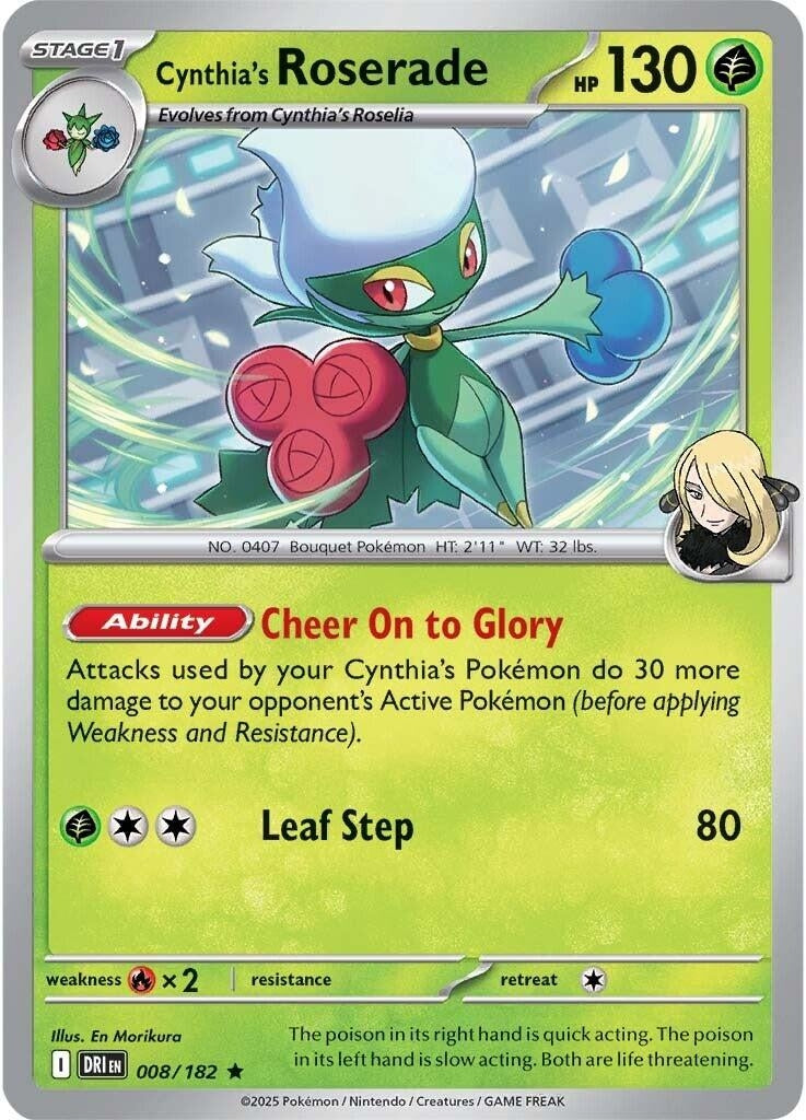 Image for Cynthia's Roserade (008/182) (SV10: Destined Rivals) - Pokemon