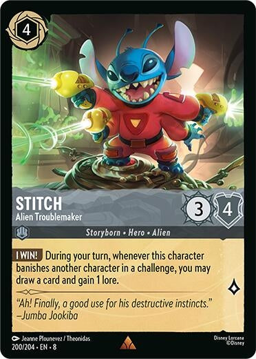 Image for Stitch - Alien Troublemaker (200/204) (Reign of Jafar) (8) - Disney Lorcana