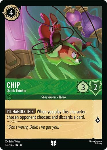Image for Chip - Quick Thinker (97/204) (Reign of Jafar) (8) - Disney Lorcana