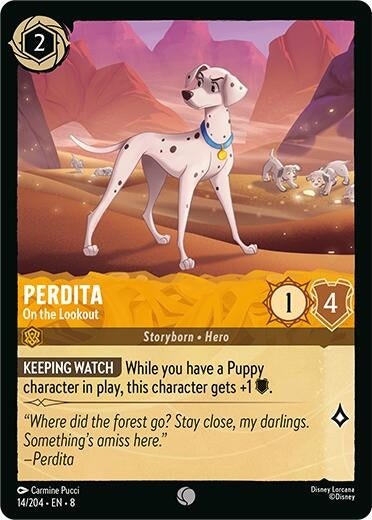 Image for Perdita - On the Lookout (14/204) (Reign of Jafar) (8) - Disney Lorcana