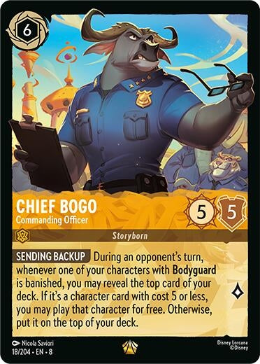 Image for Chief Bogo- Commanding Officer (18/204) (Reign of Jafar) (8) - Disney Lorcana