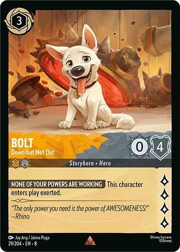 Image for Bolt - Down but Not Out (29/204) (Reign of Jafar) (8) - Disney Lorcana