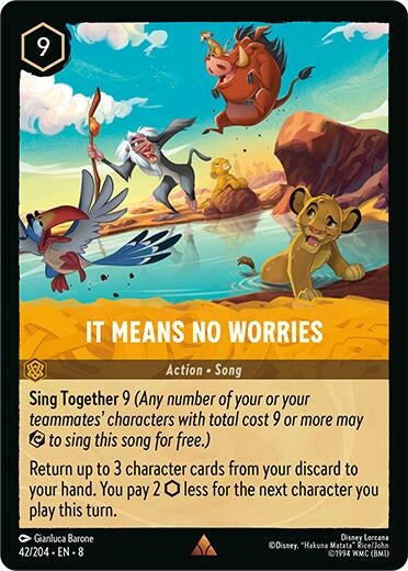 Image for It Means No Worries (42/204) (Reign of Jafar) (8) - Disney Lorcana