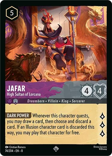 Image for Jafar - High Sultan of Lorcana (74/204) (Reign of Jafar) (8) - Disney Lorcana