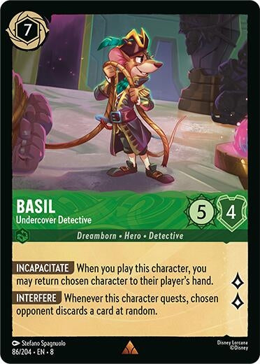 Image for Basil - Undercover Detective (86/204) (Reign of Jafar) (8) - Disney Lorcana