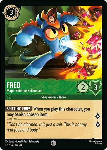Image for Fred - Major Science Enthusiast (92/204) (Reign of Jafar) (8) - Disney Lorcana