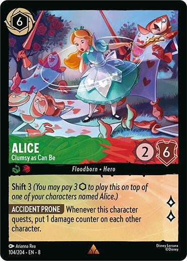 Image for Alice - Clumsy as Can Be (104/204) (Reign of Jafar) (8) - Disney Lorcana
