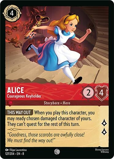 Image for Alice - Courageous Keyholder (127/204) (Reign of Jafar) (8) - Disney Lorcana