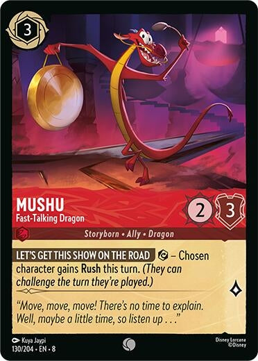 Image for Mushu - Fast-Talking Dragon (130/204) (Reign of Jafar) (8) - Disney Lorcana