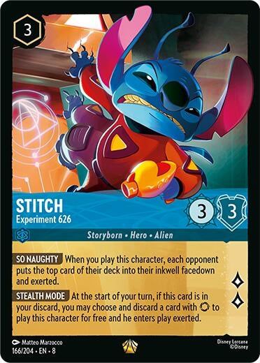 Image for Stitch - Experiment 626 (166/204) (Reign of Jafar) (8) - Disney Lorcana