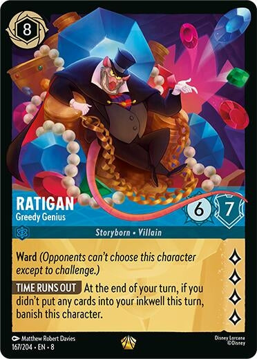 Image for Ratigan - Greedy Genius (167/204) (Reign of Jafar) (8) - Disney Lorcana