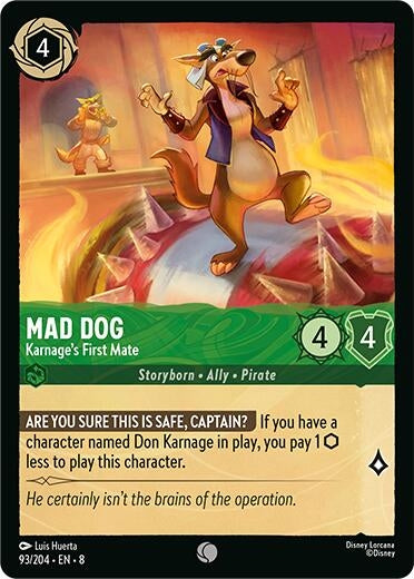 Image for Mad Dog - Karnage's First Mate (93/204) (Reign of Jafar) (8) - Disney Lorcana