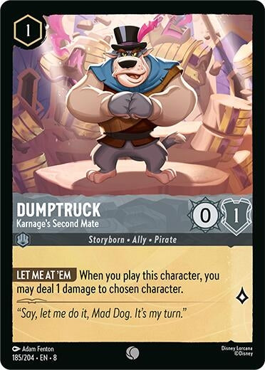 Image for Dumptruck - Karnage's Second Mate (185/204) (Reign of Jafar) (8) - Disney Lorcana