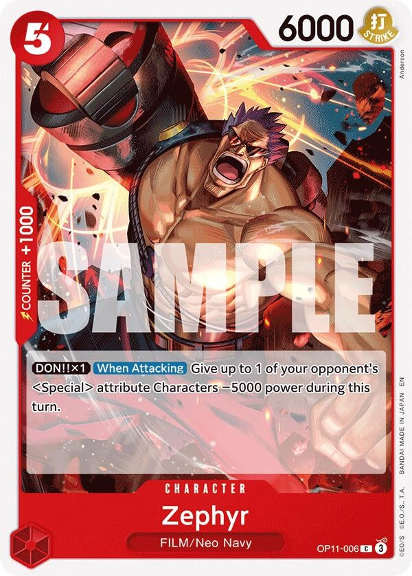 Image for Zephyr (OP11-006) (A Fist of Divine Speed) (OP11) - One Piece Card Game