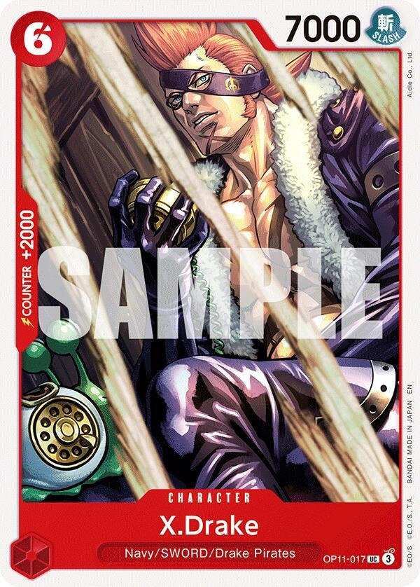 Image for X.Drake (OP11-017) (A Fist of Divine Speed) (OP11) - One Piece Card Game