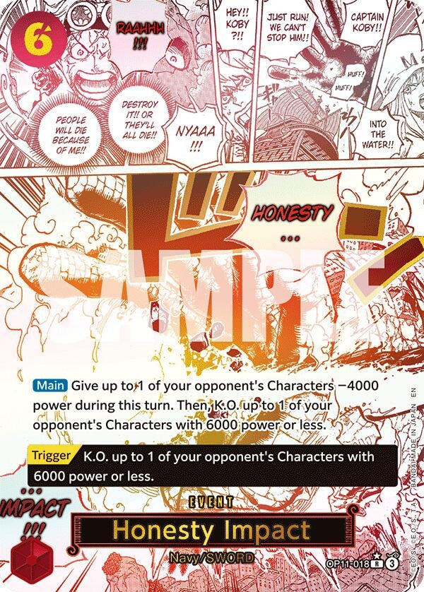 Image for Honesty Impact (Alternate Art) (OP11-018) (A Fist of Divine Speed) (OP11) - One Piece Card Game