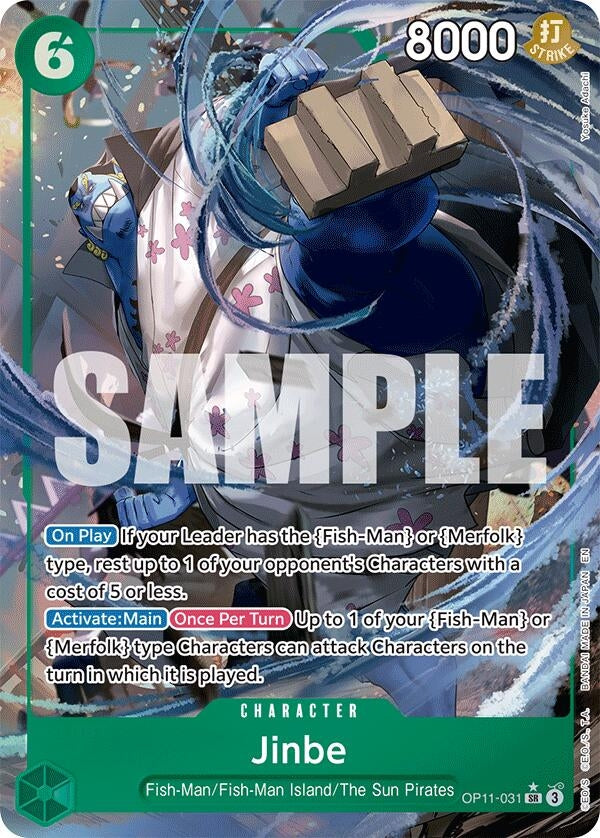 Image for Jinbe (031) (Alternate Art) (OP11-031) (A Fist of Divine Speed) (OP11) - One Piece Card Game