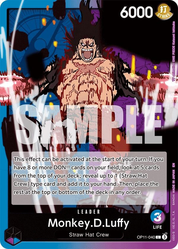 Image for Monkey.D.Luffy (040) (OP11-040) (A Fist of Divine Speed) (OP11) - One Piece Card Game