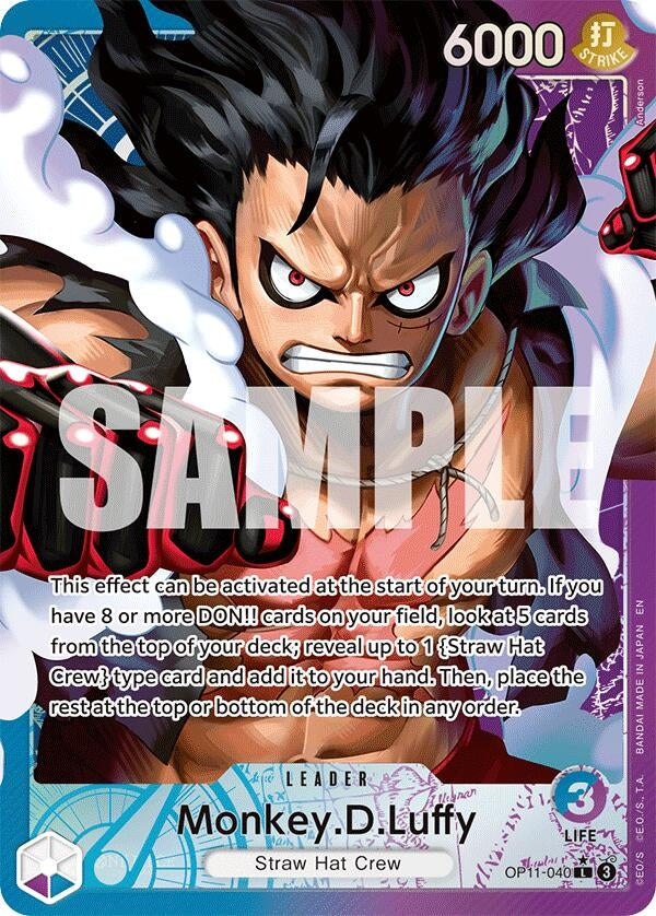 Image for Monkey.D.Luffy (040) (Alternate Art) (OP11-040) (A Fist of Divine Speed) (OP11) - One Piece Card Game