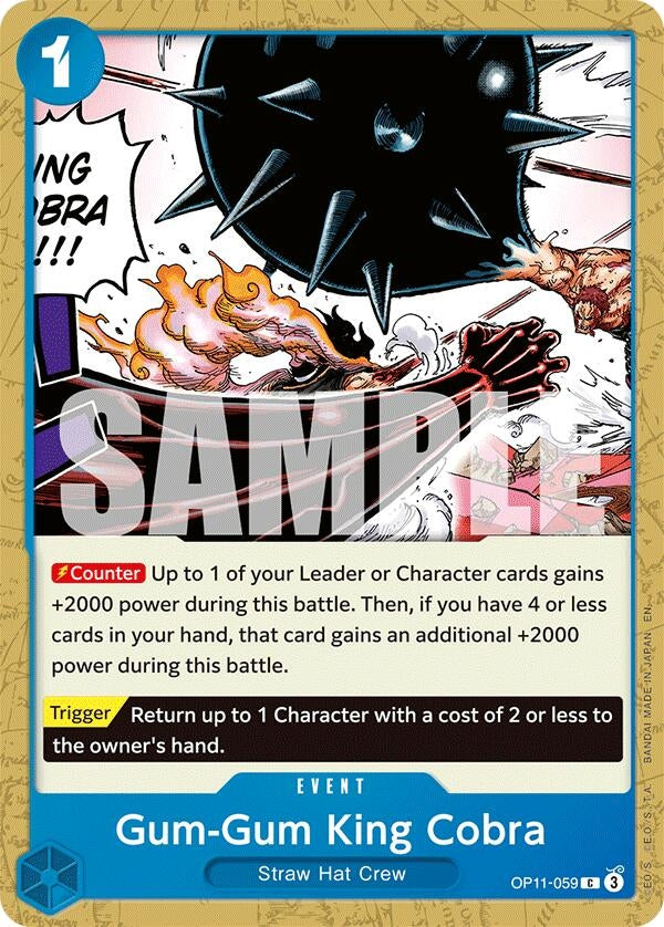 Image for Gum-Gum King Cobra (OP11-059) (A Fist of Divine Speed) (OP11) - One Piece Card Game