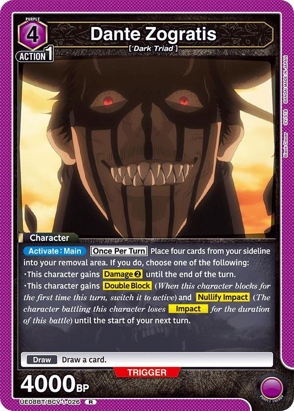 Image for Dante Zogratis (026) (UE08BT/BCV-1-026) (UE08BT: Black Clover) (UE08BT) - Union Arena