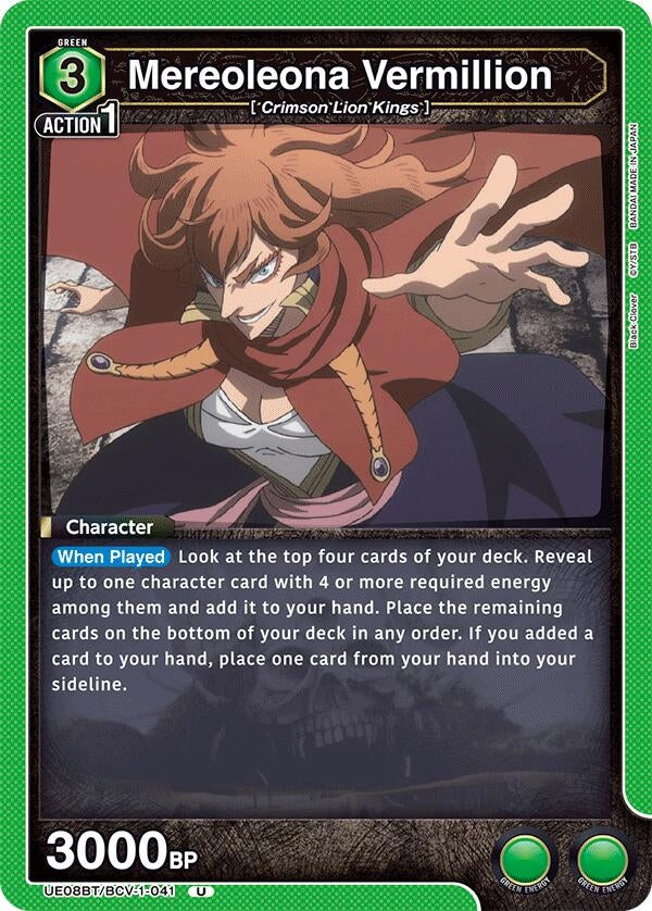 Image for Mereoleona Vermillion (041) (UE08BT/BCV-1-041) (UE08BT: Black Clover) (UE08BT) - Union Arena