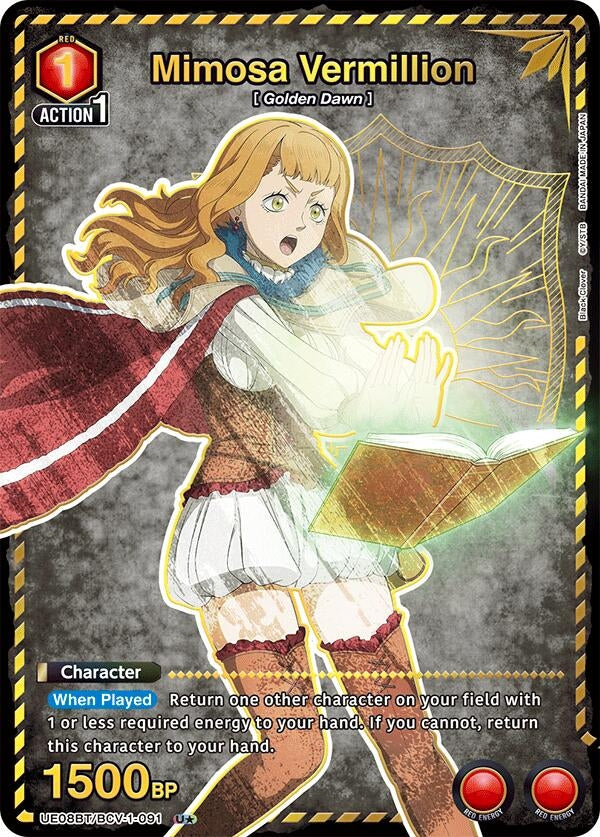 Image for Mimosa Vermillion (091) (U*) (UE08BT/BCV-1-091) (UE08BT: Black Clover) (UE08BT) - Union Arena