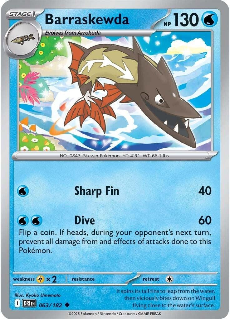 Image for Barraskewda (063/182) (SV10: Destined Rivals) - Pokemon