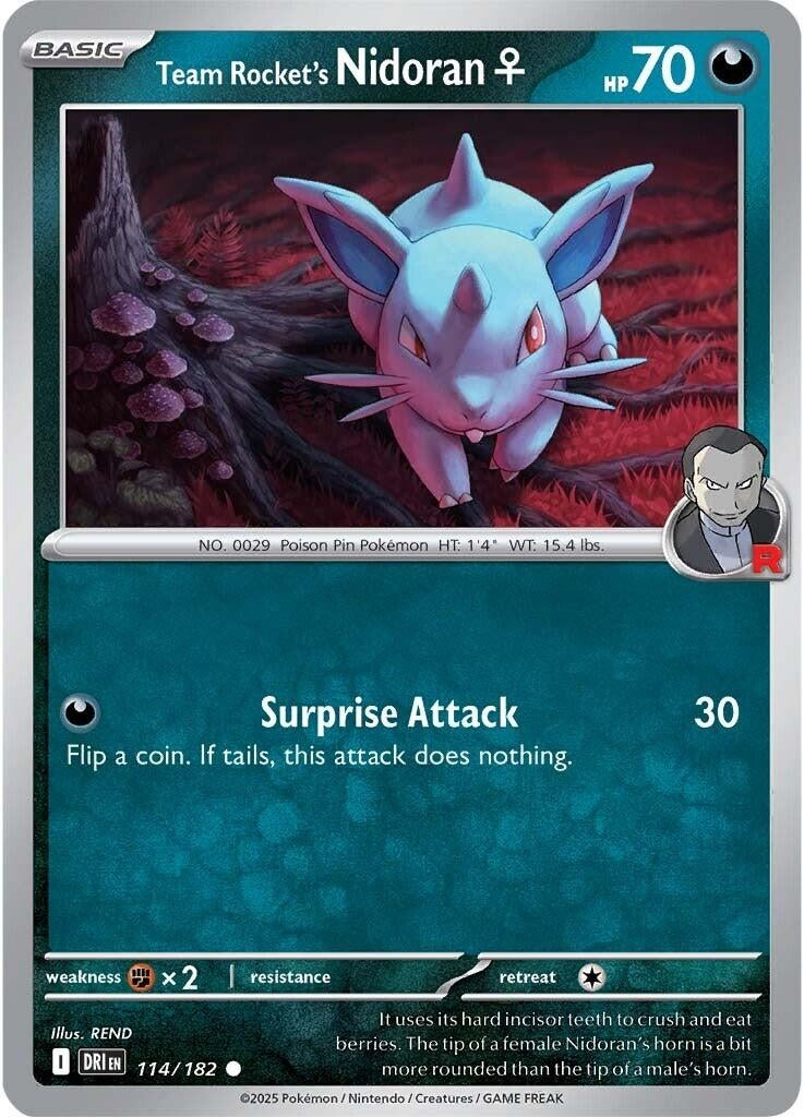 Image for Team Rocket's Nidoran F (114/182) (SV10: Destined Rivals) - Pokemon