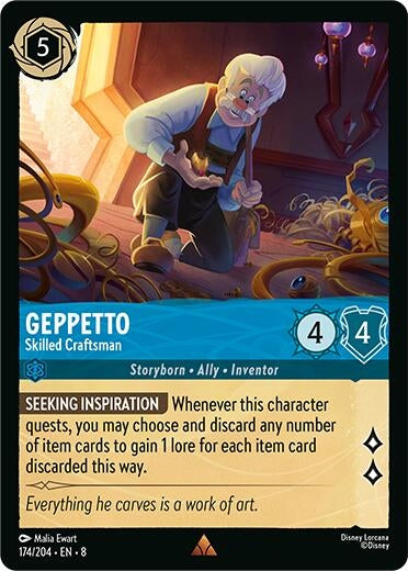Image for Geppetto - Skilled Craftsman (174/204) (Reign of Jafar) (8) - Disney Lorcana