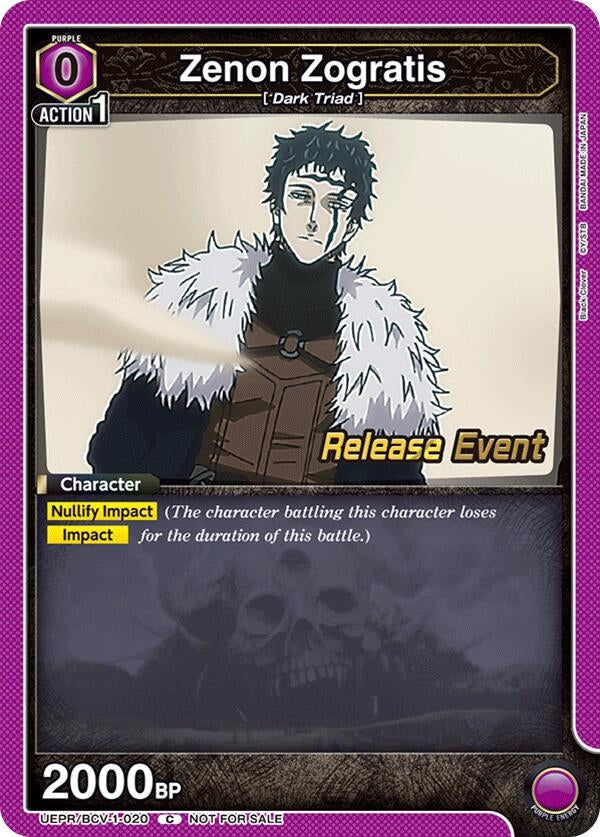 Image for Zenon Zogratis (020) (UEPR/BCV-1-020) (UE08BT: Black Clover Release Event Cards) (UE08BT_RE) - Union Arena