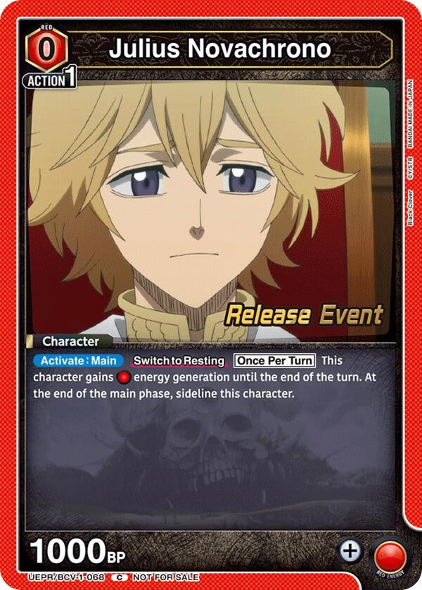 Image for Julius Novachrono (068) (UEPR/BCV-1-068) (UE08BT: Black Clover Release Event Cards) (UE08BT_RE) - Union Arena