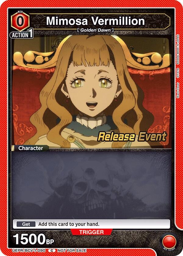 Image for Mimosa Vermillion (090) (UEPR/BCV-1-090) (UE08BT: Black Clover Release Event Cards) (UE08BT_RE) - Union Arena