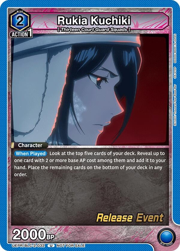 Image for Rukia Kuchiki (032) (UEPR/BLC-2-032) (UEX01BT: BLEACH: Thousand-Year Blood War Vol.2 Release Event Cards) (UEX01BT_RE) - Union Arena
