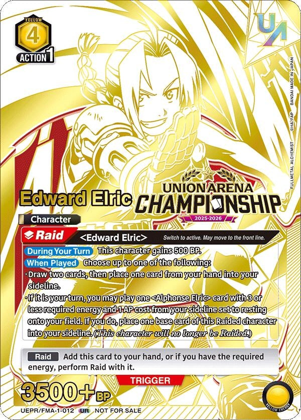 Image for Edward Elric (Regionals 25-26) (UEPR/FMA-1-012) (Union Arena Promotion Cards) (UEPR) - Union Arena