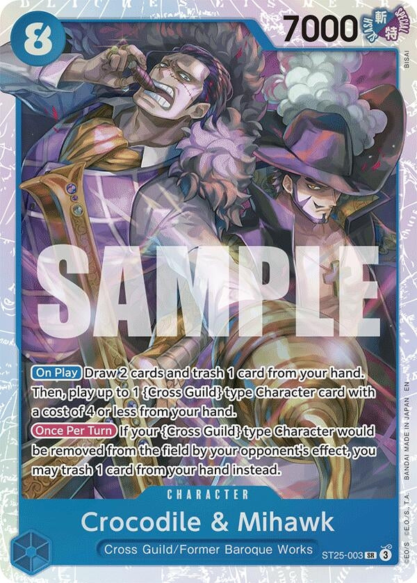 Image for Crocodile & Mihawk (ST25-003) (Starter Deck 25: BLUE Buggy) (ST-25) - One Piece Card Game