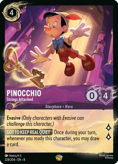 Image for Pinocchio - Strings Attached (224/204) (224/204) (Illumineer's Quest: Palace Heist) (Q2) - Disney Lorcana