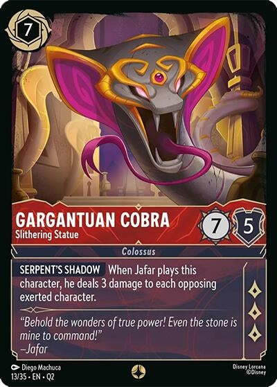Image for Gargantuan Cobra - Slithering Statue (13/35) (Illumineer's Quest: Palace Heist) (Q2) - Disney Lorcana
