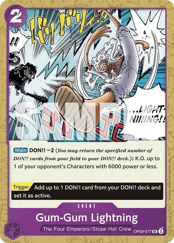 Image for Gum-Gum Lightning (Reprint) (OP09-077) (Starter Deck 26: PURPLE/BLACK Monkey.D.Luffy) (ST-26) - One Piece Card Game