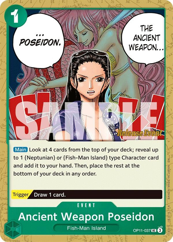 Image for Ancient Weapon Poseidon (OP11-037) (A Fist of Divine Speed Release Event Cards) (OP11 RE) - One Piece Card Game