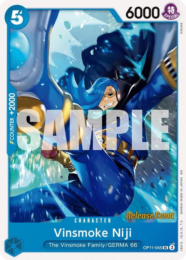 Image for Vinsmoke Niji (OP11-045) (A Fist of Divine Speed Release Event Cards) (OP11 RE) - One Piece Card Game