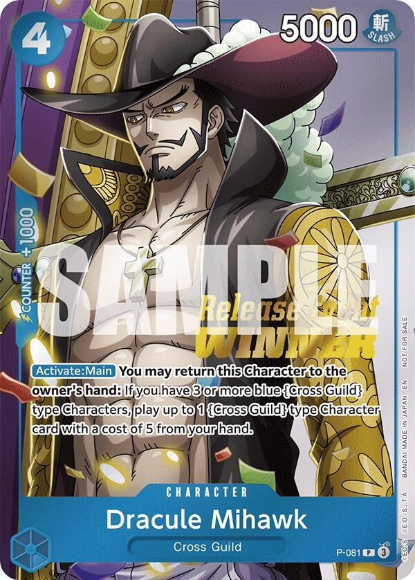 Image for Dracule Mihawk (OP11 Release Event Winner) (P-081) (One Piece Promotion Cards) (OP-PR) - One Piece Card Game