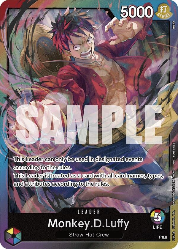 Image for Monkey.D.Luffy (Release Event Leader) (P) (One Piece Promotion Cards) (OP-PR) - One Piece Card Game